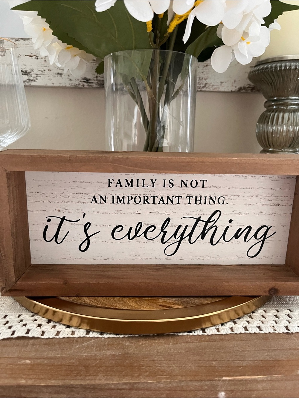 Stanley Brown and White Framed Sentiment Sign